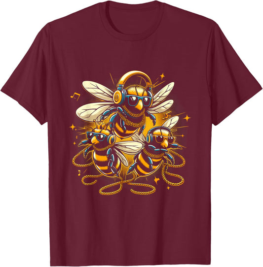 Cool Bees Hip Hop Rap Old School Men Women Kids T-Shirt - T-Shirt | Maroon