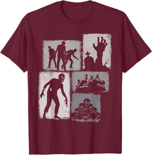 Zombie Vintage Collage Fantasy Lover T-Shirt - T-Shirt | Maroon