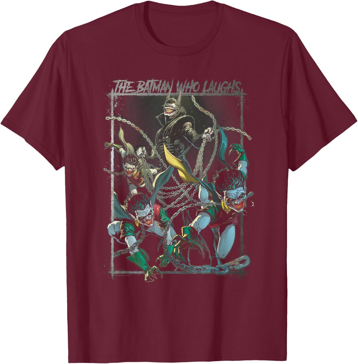 Batman Joker Who Laughs T-Shirt - T-Shirt | Maroon