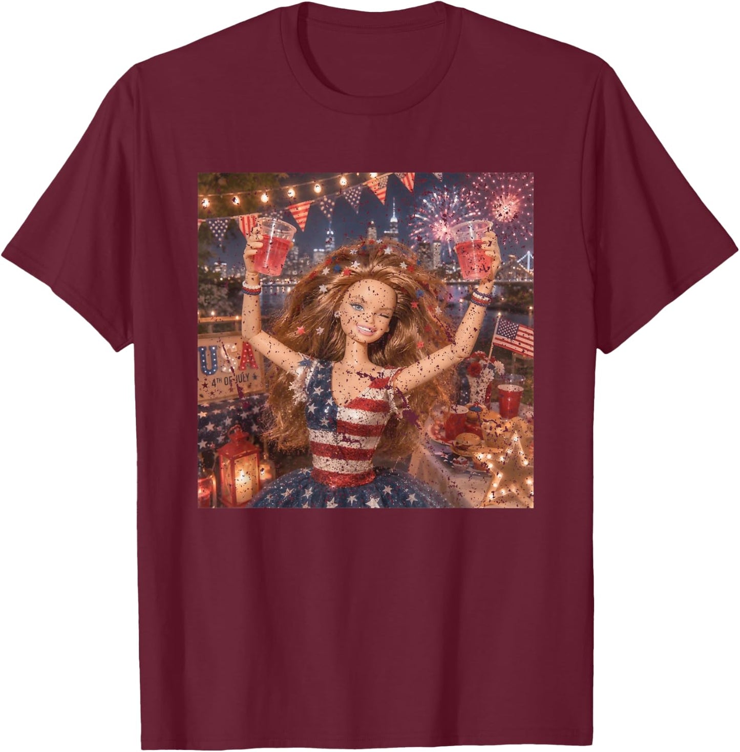 Funny 250 USA T-Shirt - T-Shirt | Maroon
