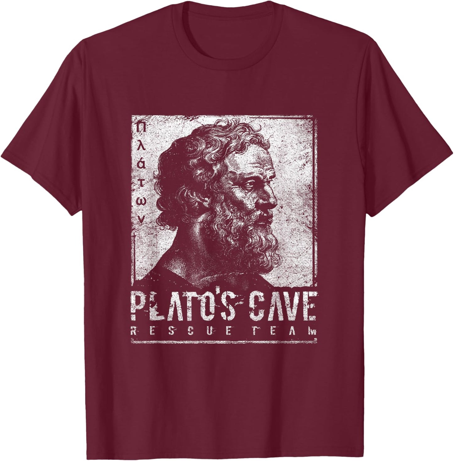 Platos Cave Rescue Team Platons Höhlengleichnis Philosophie T-Shirt - T-Shirt | Maroon