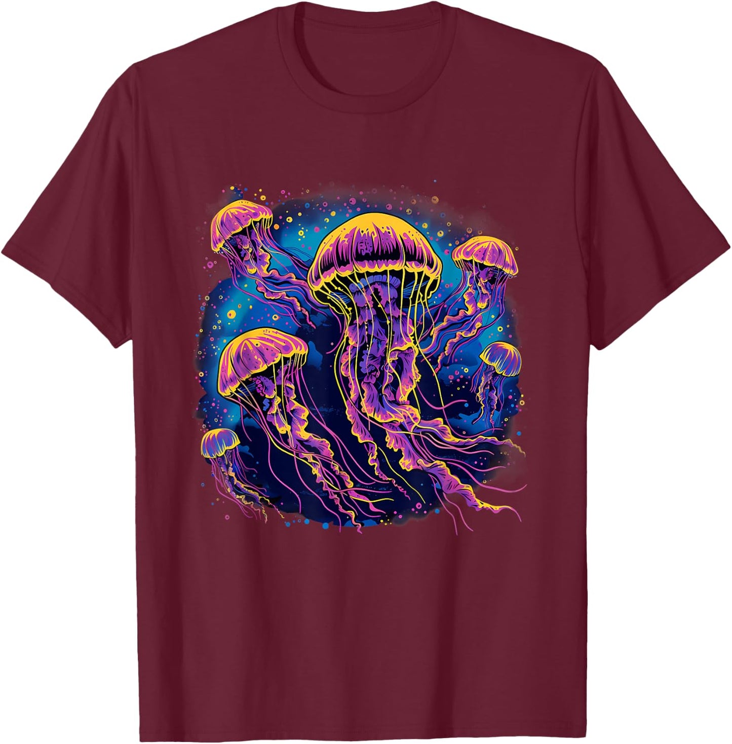 Jellyfish Sea Ocean Jellyfish Ocean Sea Animal Marine Mammal T-Shirt - T-Shirt | Maroon