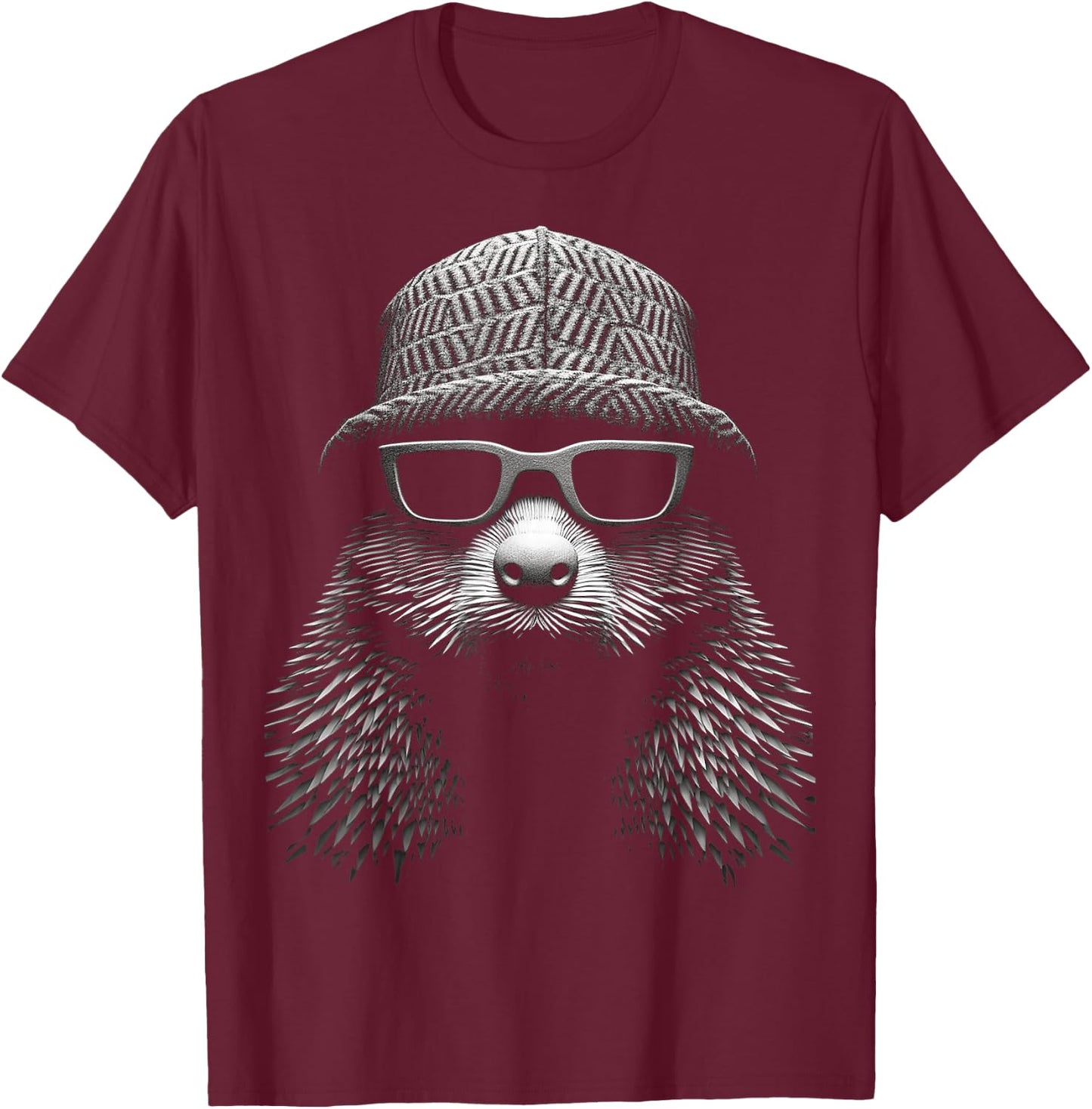 Biber Tier Kunst Portrait Grafik Motiv Biber T-Shirt - T-Shirt | Maroon