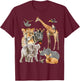 Wildlife Safari Party Animal Design T-Shirt - T-Shirt | Maroon
