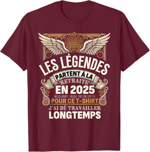 Retirement 2025 Man Retired 2025 T-Shirt - T-Shirt | Maroon