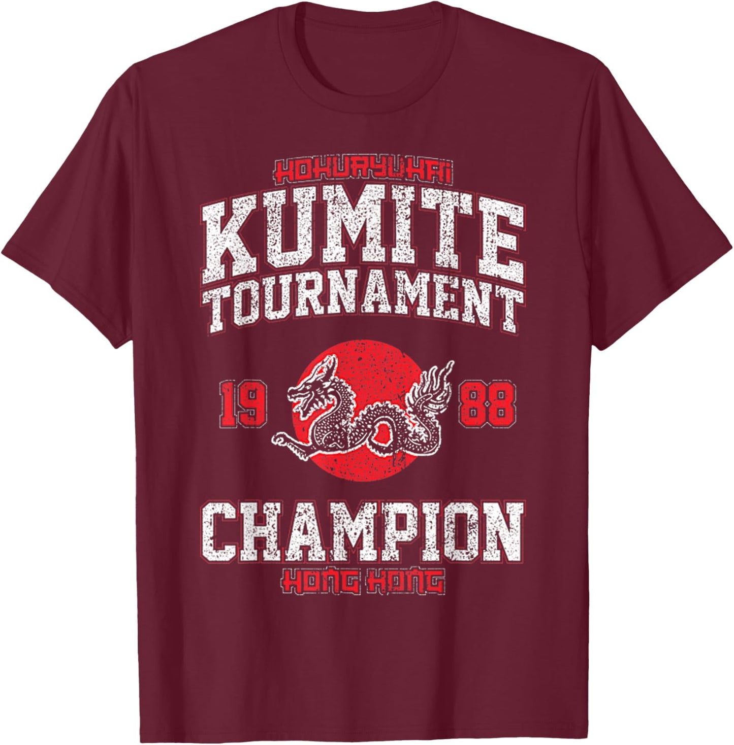 Vintage Kumite Tournament Funny Viral Karate Champion T-Shirt - T-Shirt | Maroon