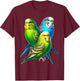 Funny Sayings Budgie , black T-Shirt - T-Shirt | Maroon