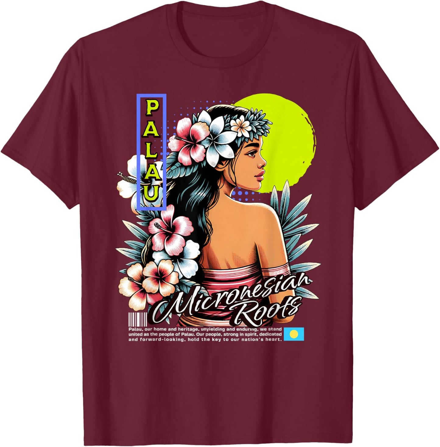 Republic of Palau, Palauan Islander T-Shirt - T-Shirt | Maroon