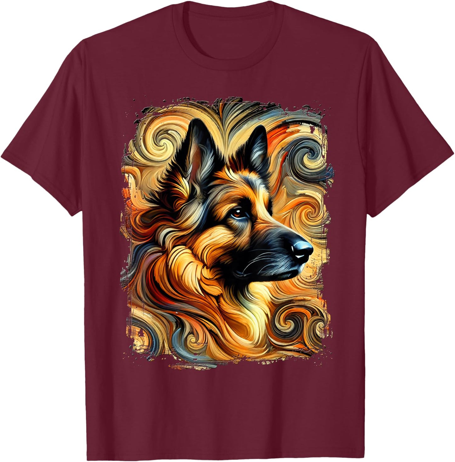 Cute Shepherd Dog Colourful Artwork Women Kids T-Shirt - T-Shirt | Maroon
