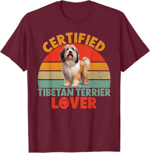 Certified Tibetan Terrier Lover T-Shirt - T-Shirt | Maroon