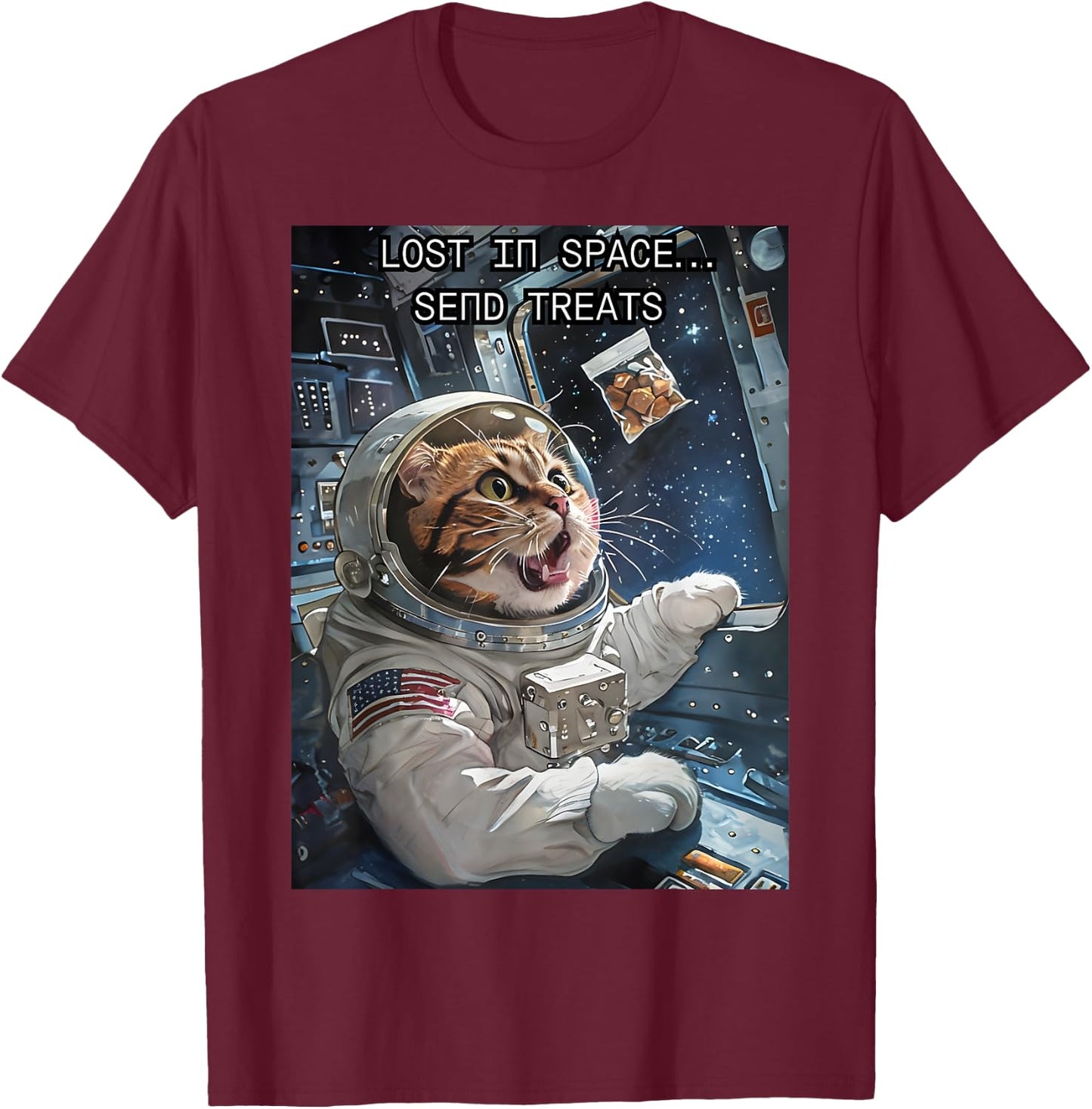 Lost in Space Send Treats T-Shirt - T-Shirt | Maroon