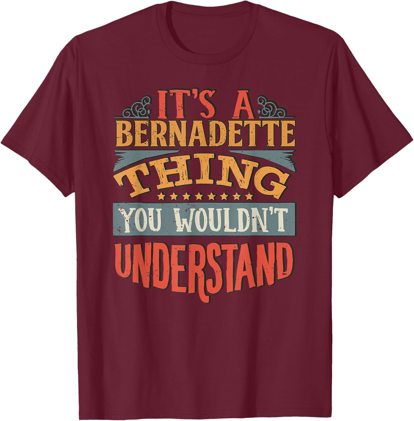 Bernadette Name T-Shirt - T-Shirt | Maroon