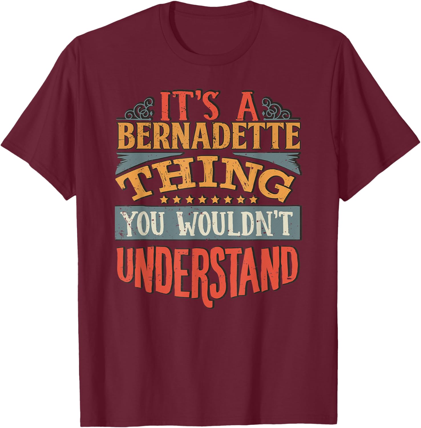 Bernadette Name T-Shirt - T-Shirt | Maroon