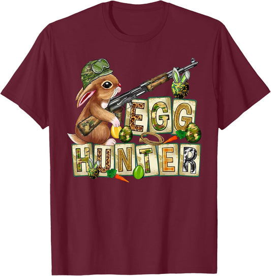 Easter Egg Hunter Camo Funny Hunting Boys Girls Kids Toddler T-Shirt - T-Shirt | Maroon