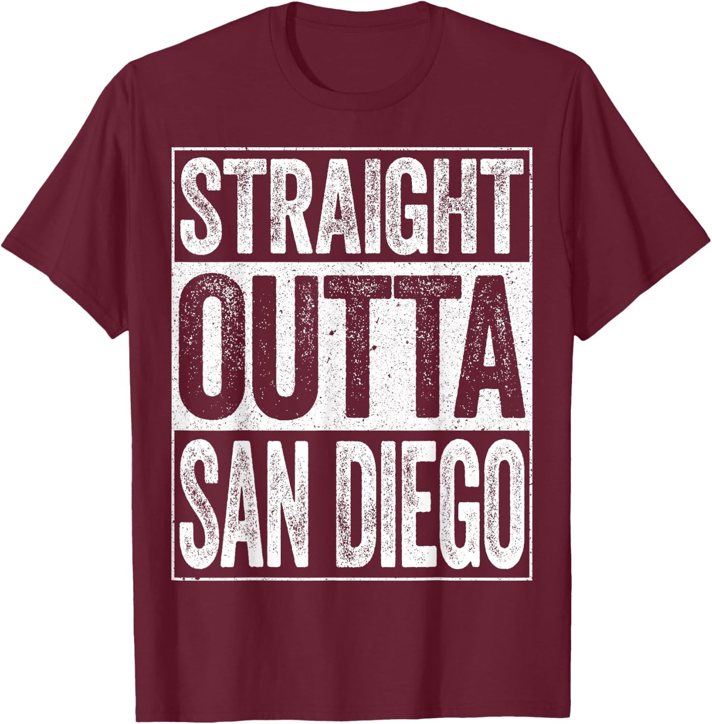 Straight Outta San Diego Shirt Men Women Kids California T-Shirt - T-Shirt | Maroon