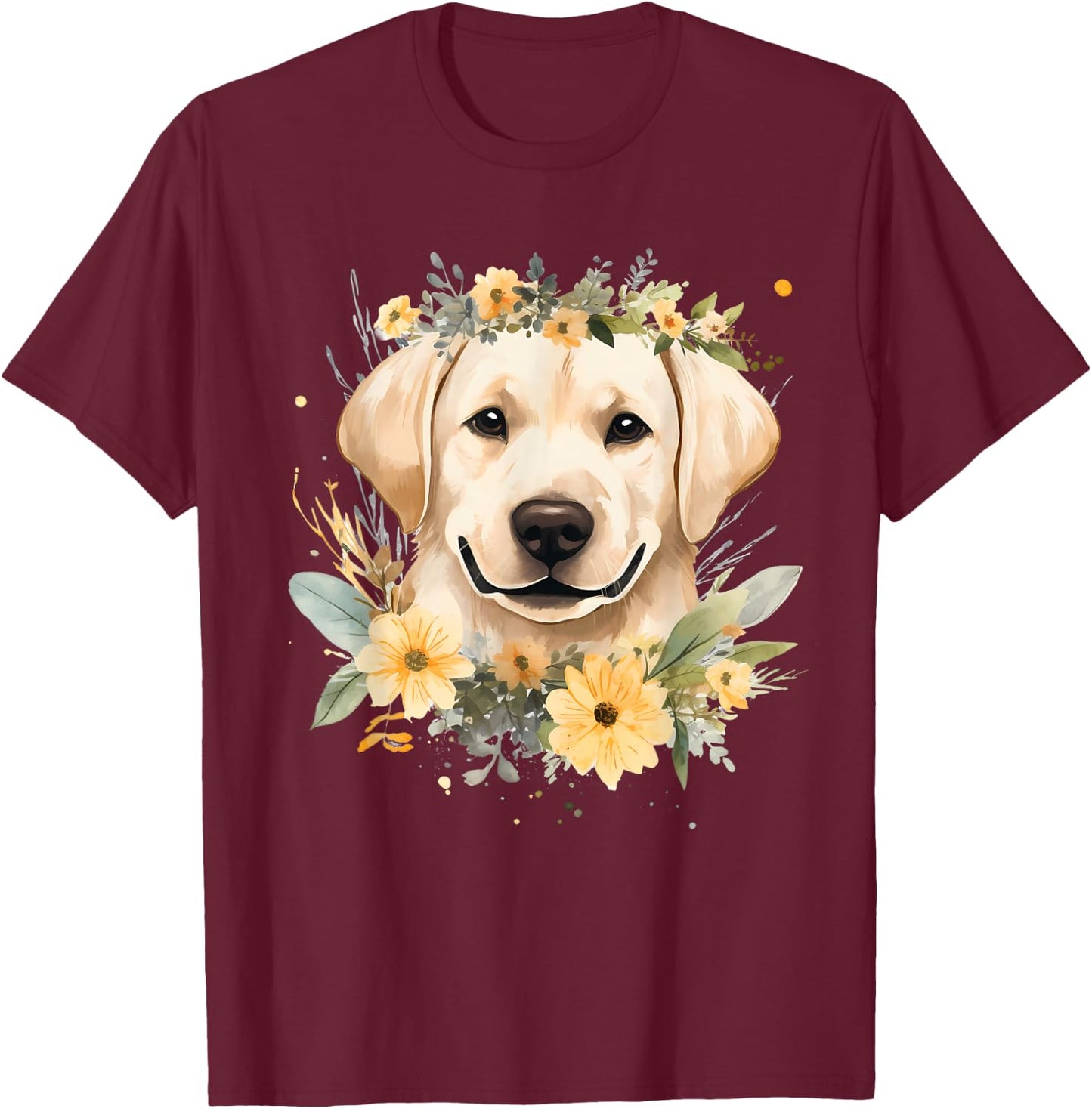 Watercolor Labrador Labbi T-Shirt - T-Shirt | Maroon