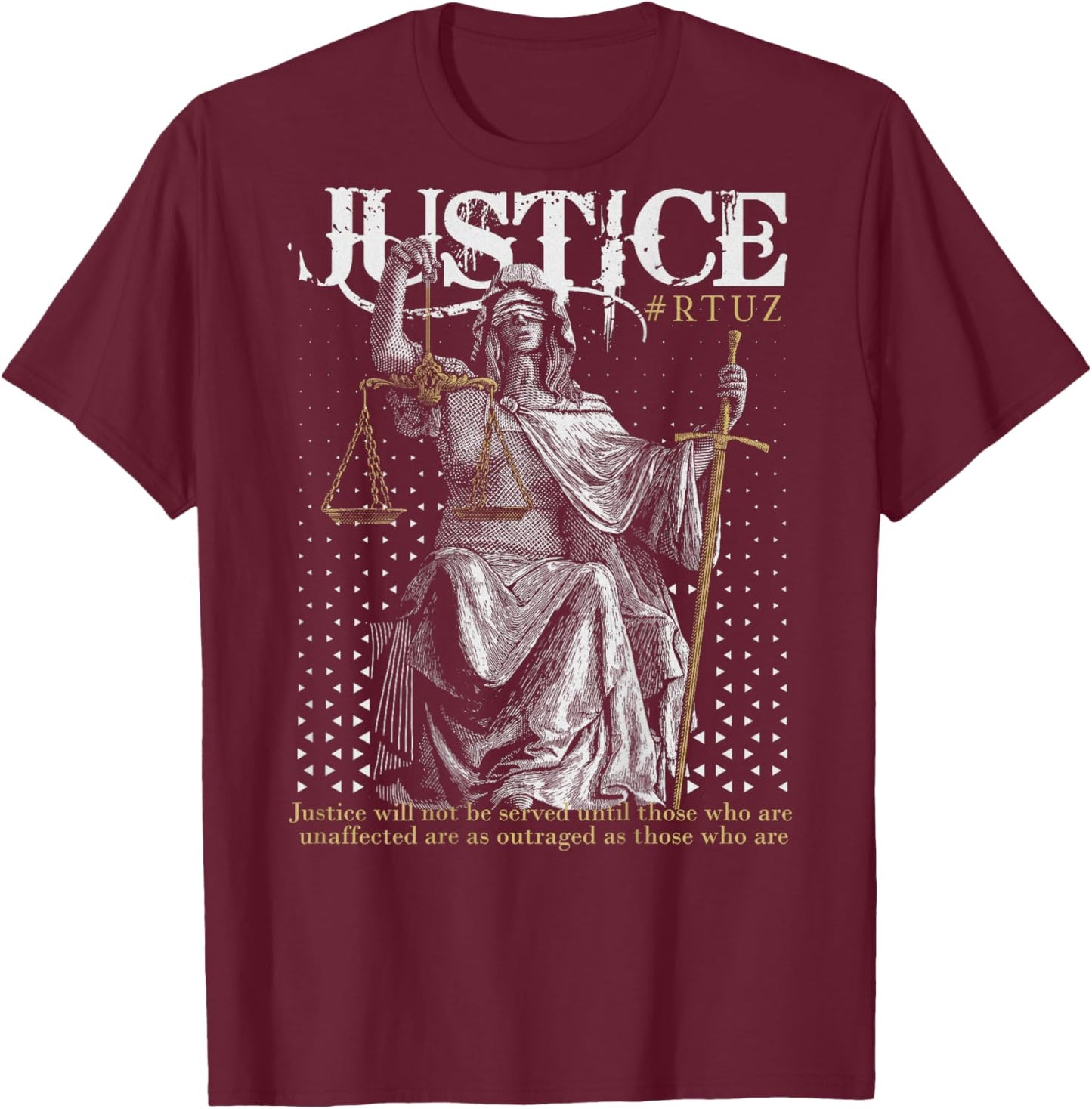 Backprint Streetwear Retro Mode Vintage Fashion Damen Herren T-Shirt - T-Shirt | Maroon