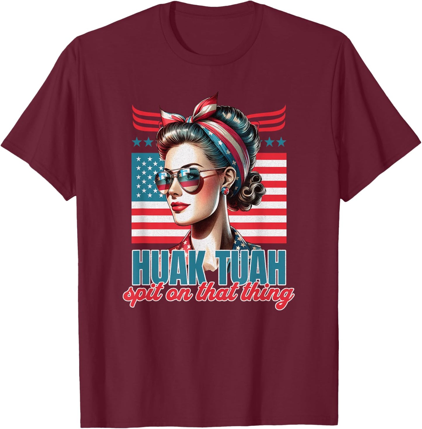 Huak Tuah Spit on That Thing T-Shirt - T-Shirt | Maroon