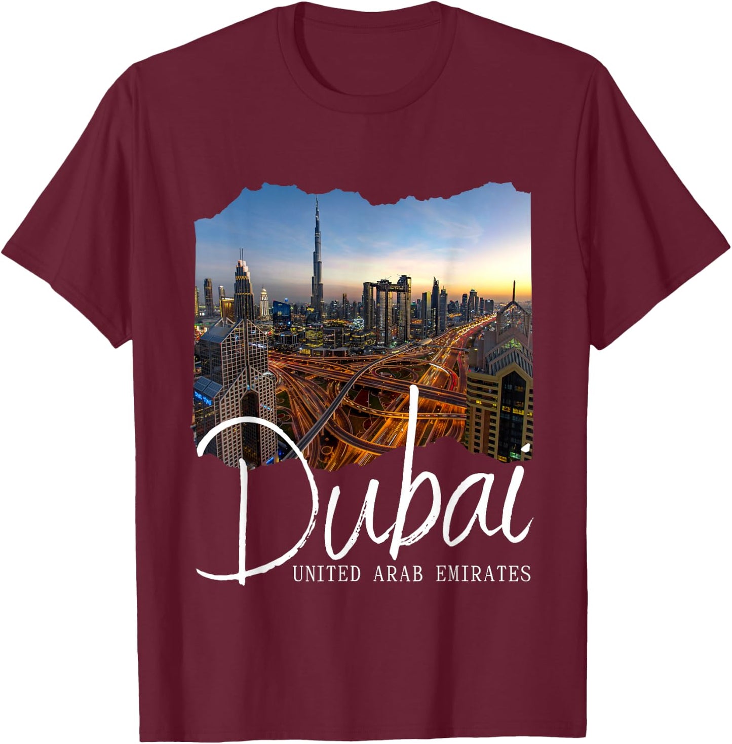 Retro Dubai Souvenir/Dubai T-Shirt - T-Shirt | Maroon