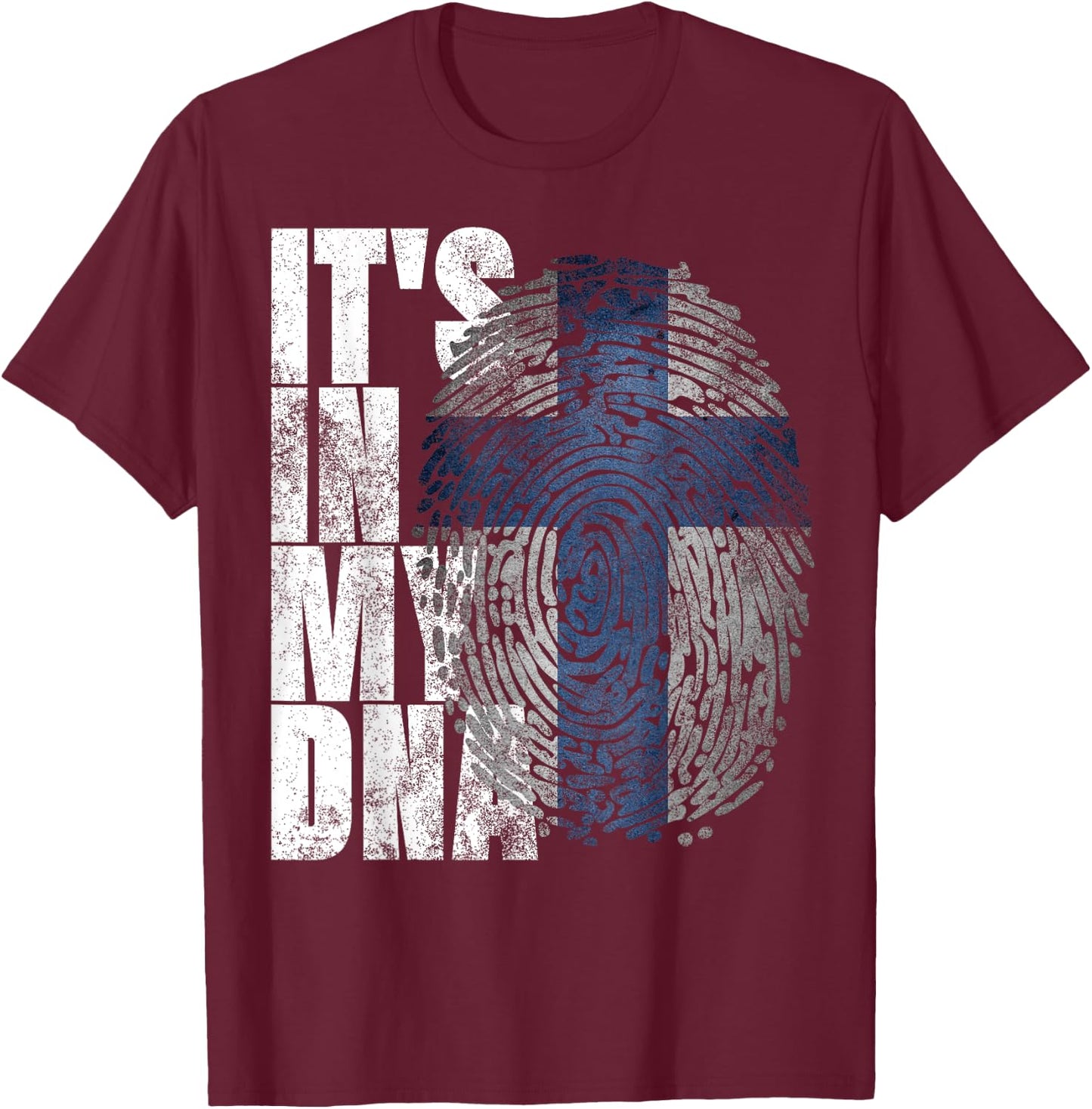 It's In My DNA Finnish Shirt Suomi Finland Flag Gifts Finn T-Shirt - T-Shirt | Maroon