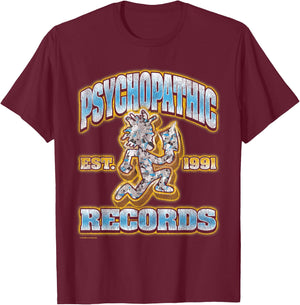 ICP Psychopathic Records Diamond Hatchetman 1991 Music T-Shirt - T-Shirt | Maroon