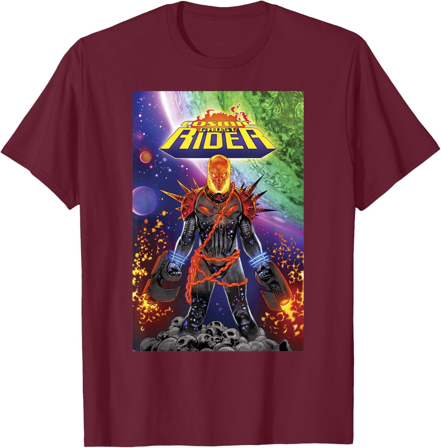 Marvel Cosmic Ghost Rider Comic Book Cover V1 T-Shirt - T-Shirt | Maroon