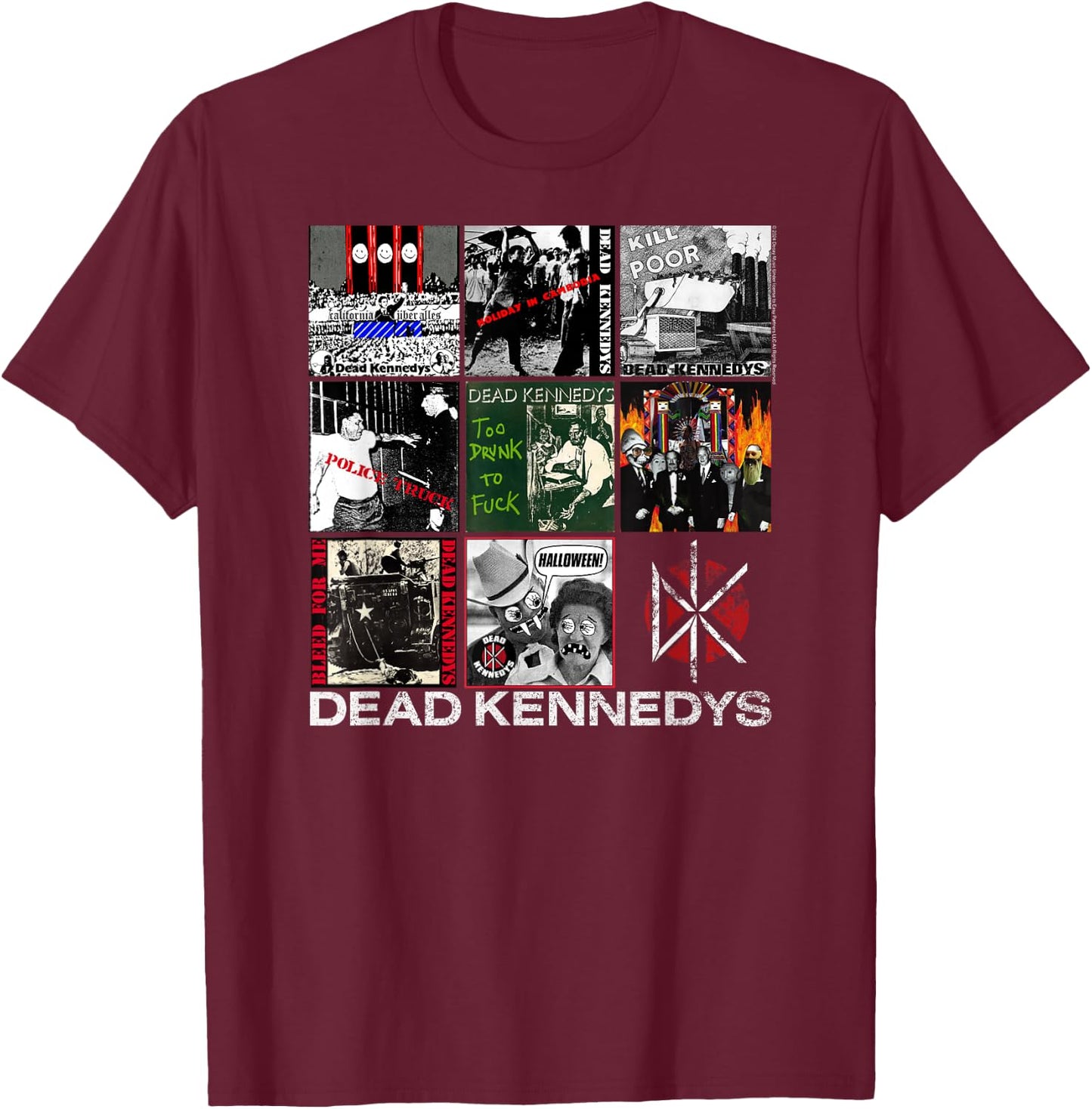 Dead Kennedys Singles Covers Vintage Punk Band T-Shirt - T-Shirt | Maroon