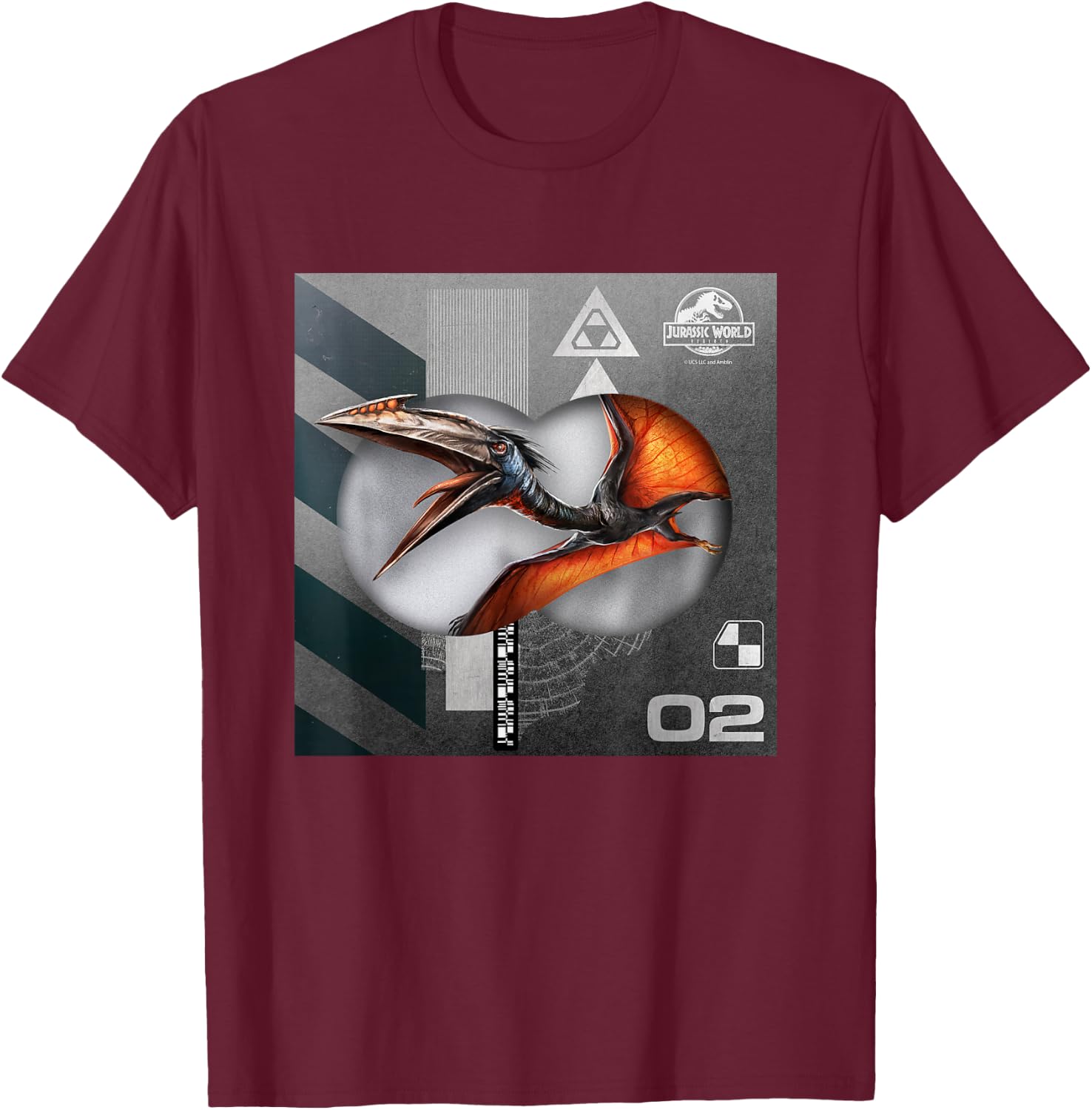 Jurassic World Rebirth Quetzalcoatlus in Flight T-Shirt - T-Shirt | Maroon