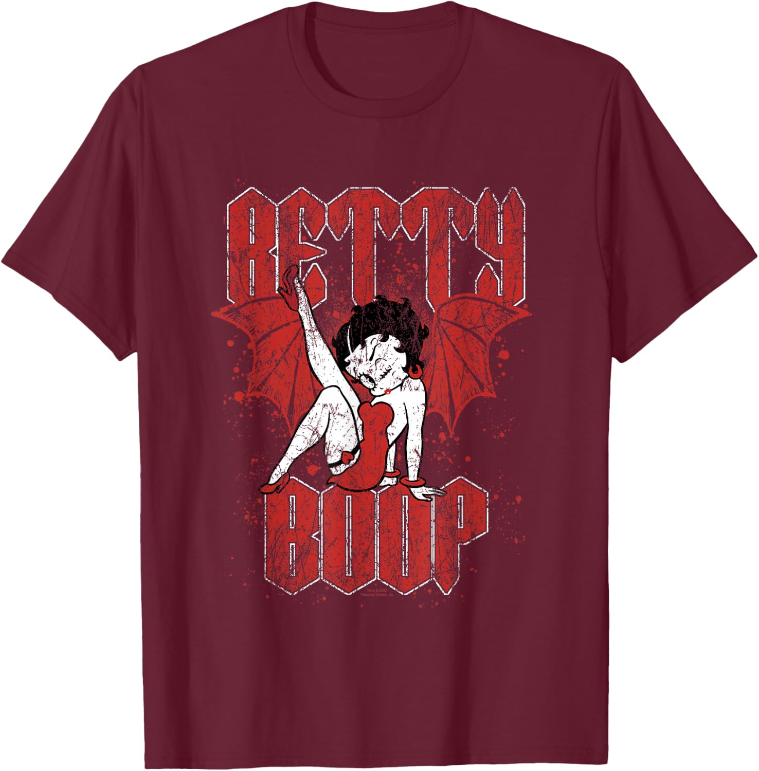 Betty Boop Betty with Wings T-Shirt - T-Shirt | Maroon