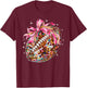 Coquette Bow Disco Funny Football Game Day Touchdown Season T-Shirt - T-Shirt | Maroon