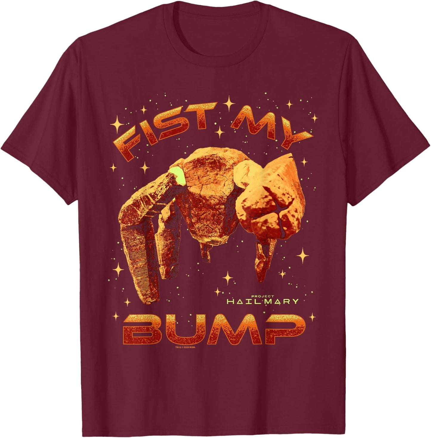 Project Hail Mary Fist My Bump Rocky The Alien Poster T-Shirt - T-Shirt | Maroon