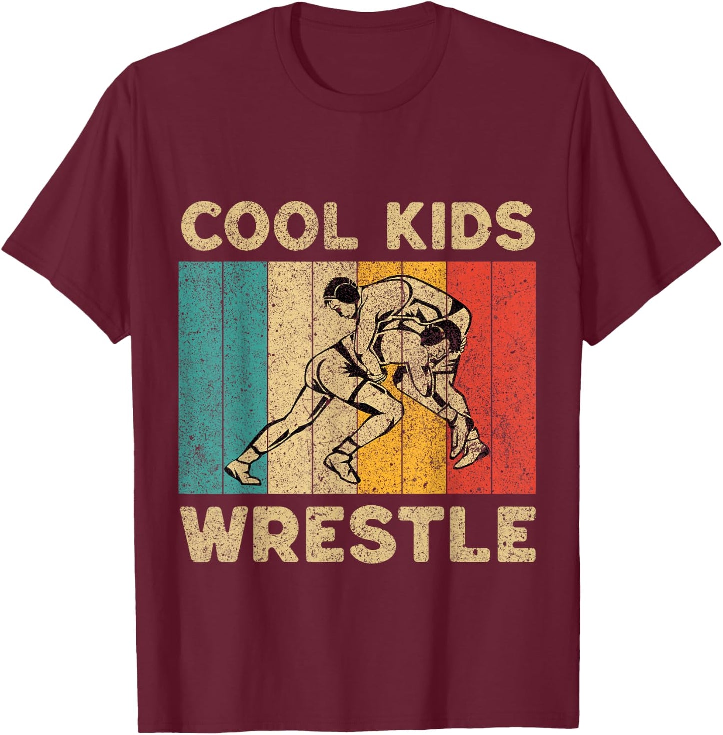 Cool Kids Wrestle Vintage Wrestling Wrestler T-Shirt - T-Shirt | Maroon