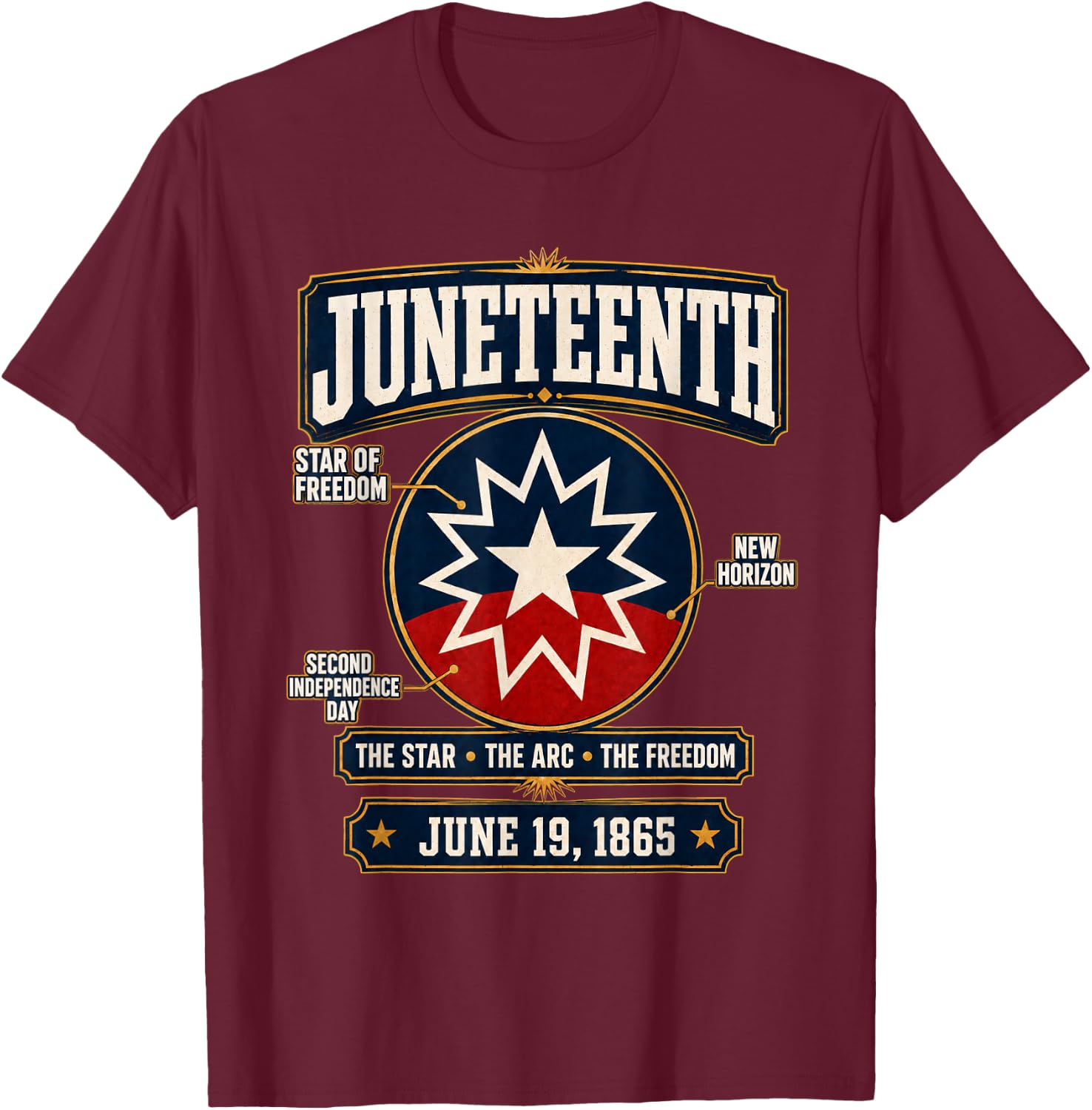 Juneteenth Flag Red White Blue Meaning Black Freedom Day Men T-Shirt - T-Shirt | Maroon