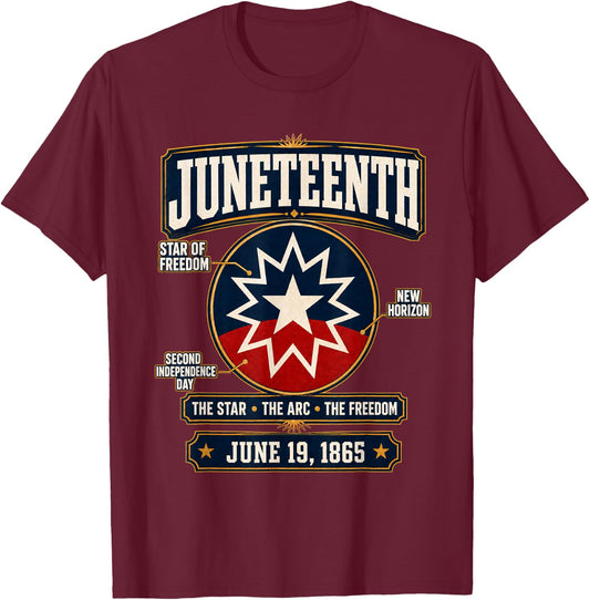Juneteenth Flag Red White Blue Meaning Black Freedom Day Men T-Shirt - T-Shirt | Maroon