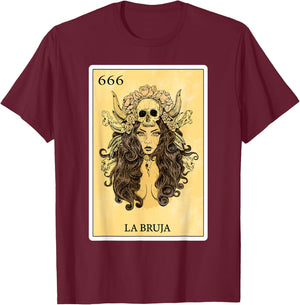 Funny Spanish-Mexican Bingo Gifts for Girls - La Bruja T-Shirt - T-Shirt | Maroon