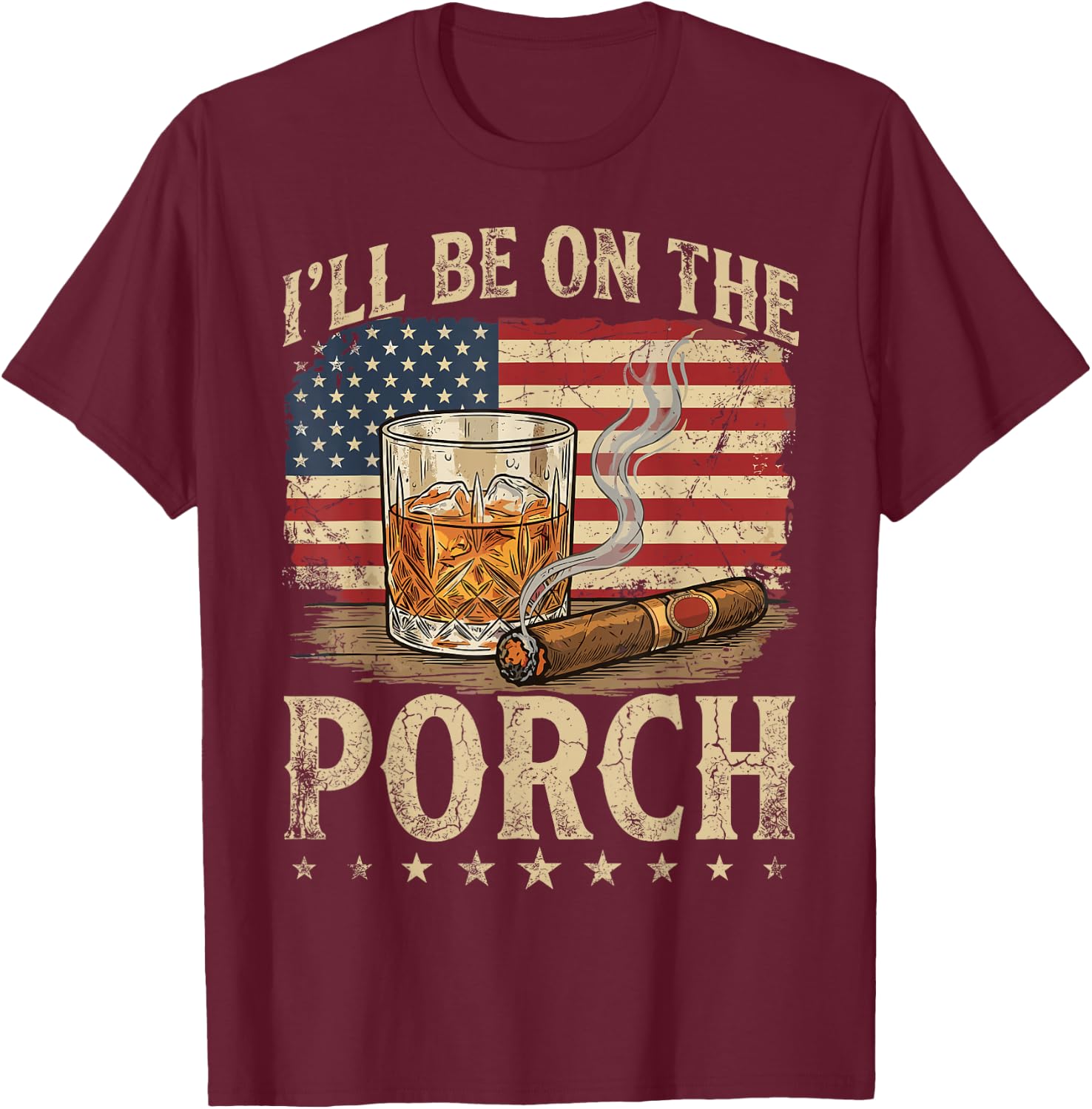 I'll Be On The Porch T-Shirt - T-Shirt | Maroon