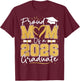 Proud Mom of 2026 Graduate Senior Graduation Family T-Shirt - T-Shirt | Maroon