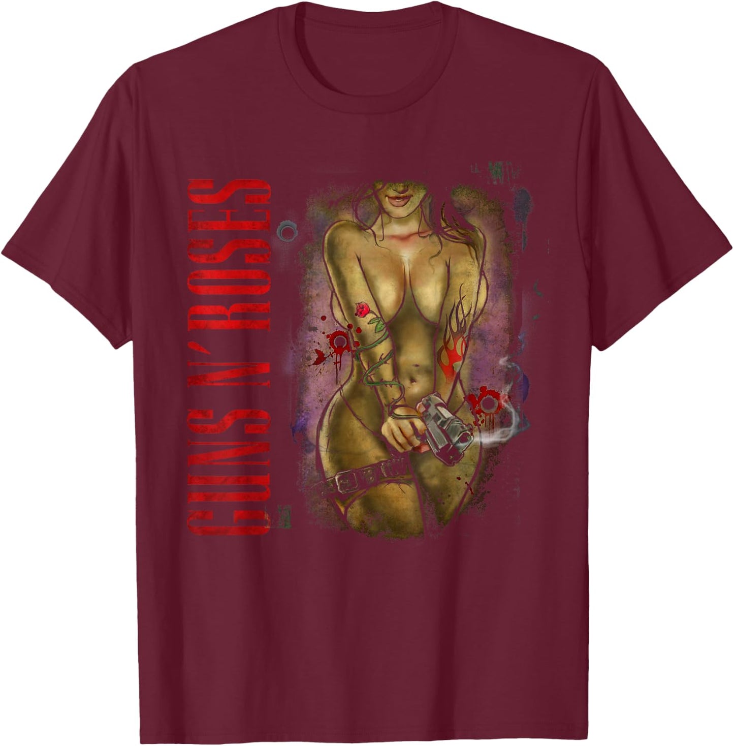 Guns N' Roses Official Gunslinger , black T-Shirt - T-Shirt | Maroon