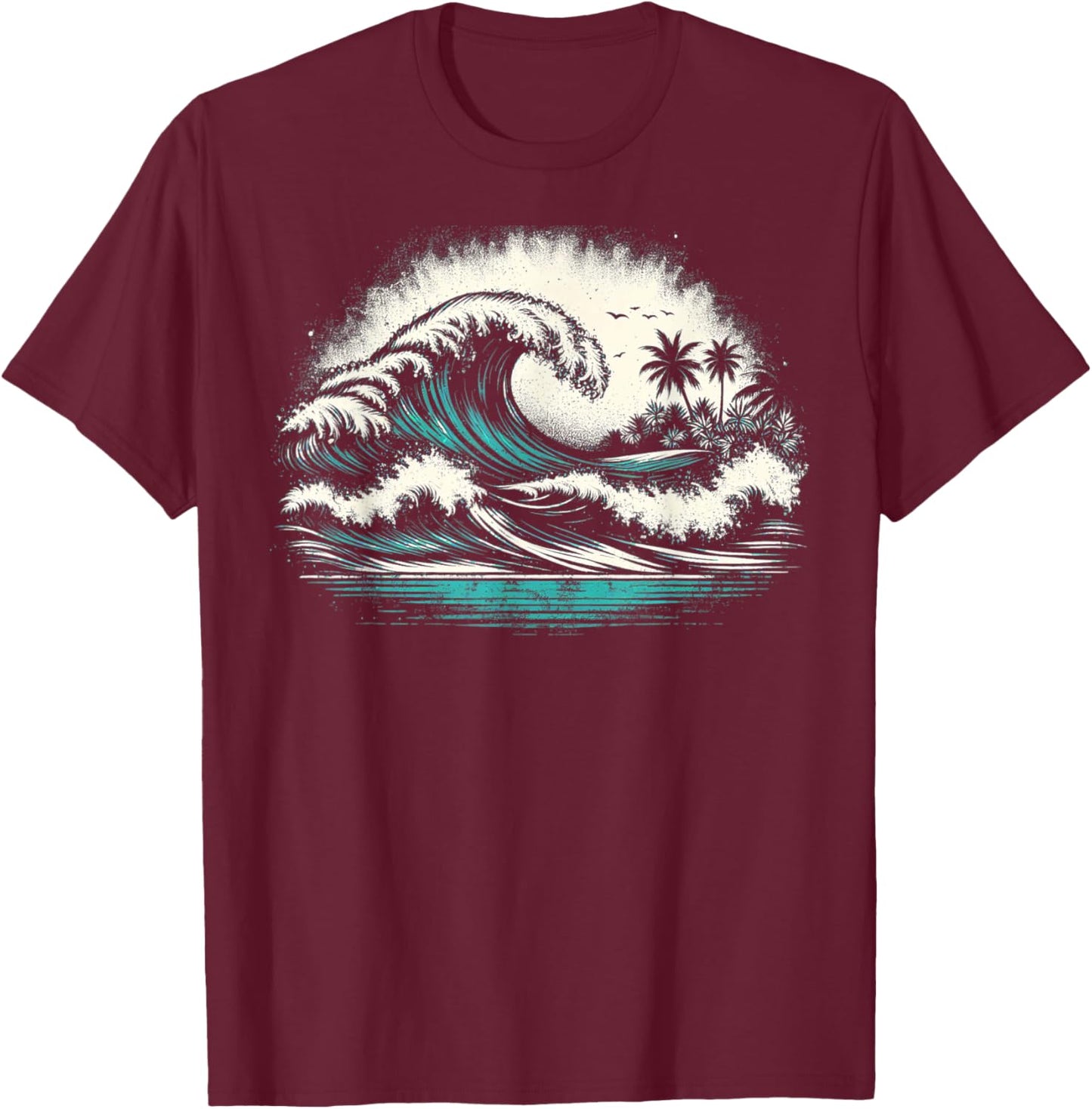 Ocean Wave T-Shirt - T-Shirt | Maroon