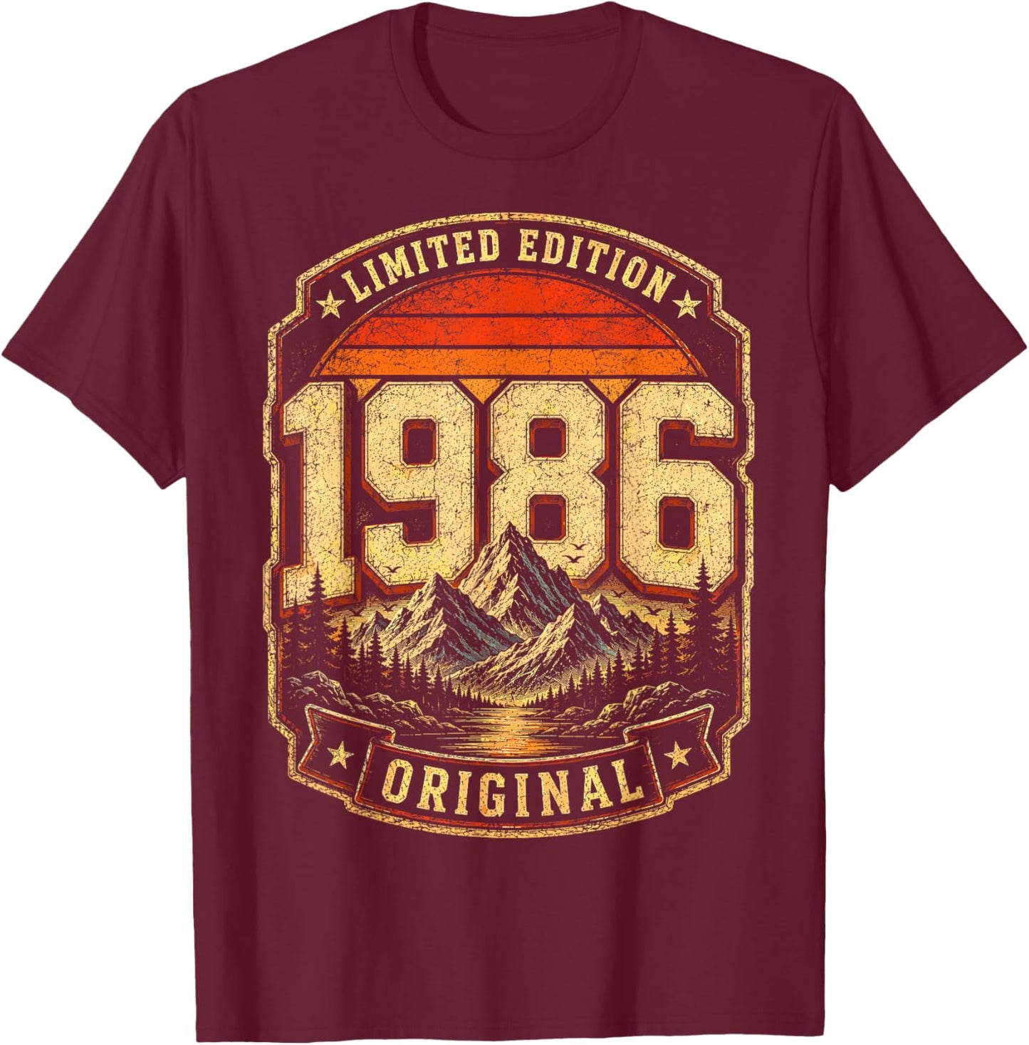 40e Anniversaire Homme Femme 40 Ans 1986 décoration Cadeau drôle T-Shirt - T-Shirt | Maroon
