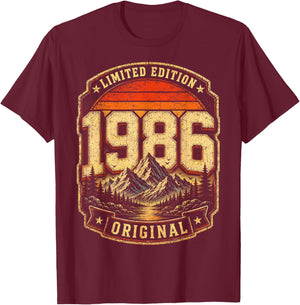 40e Anniversaire Homme Femme 40 Ans 1986 décoration Cadeau drôle T-Shirt - T-Shirt | Maroon