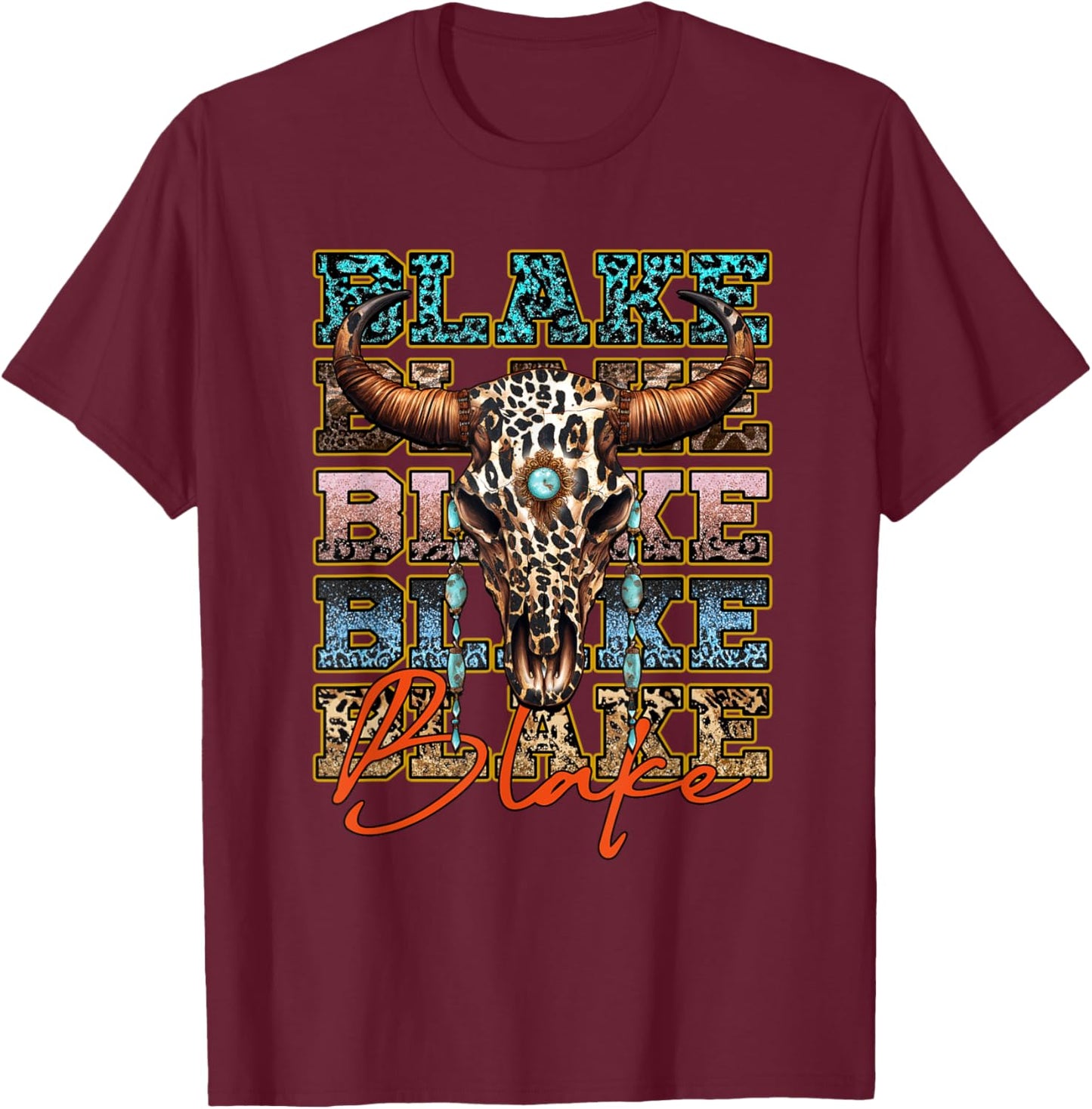 Blake Proud Name Personalized Vintage Outfit Last Name Pride T-Shirt - T-Shirt | Maroon