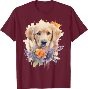 Watercolor Labrador Labbi T-Shirt - T-Shirt | Maroon