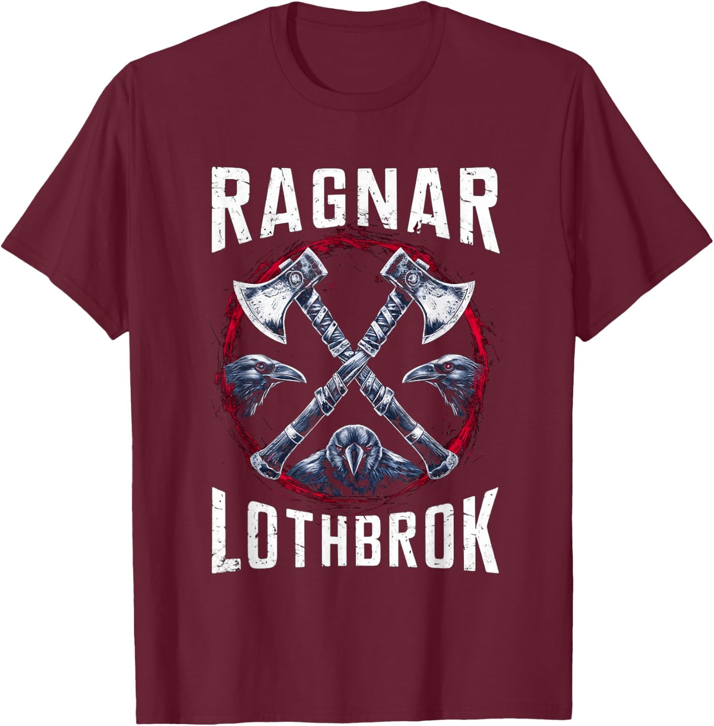 Ragnar Lothbrok Viking Warrior Lodbrok Norse Mythology , Black, S T-Shirt - T-Shirt | Maroon