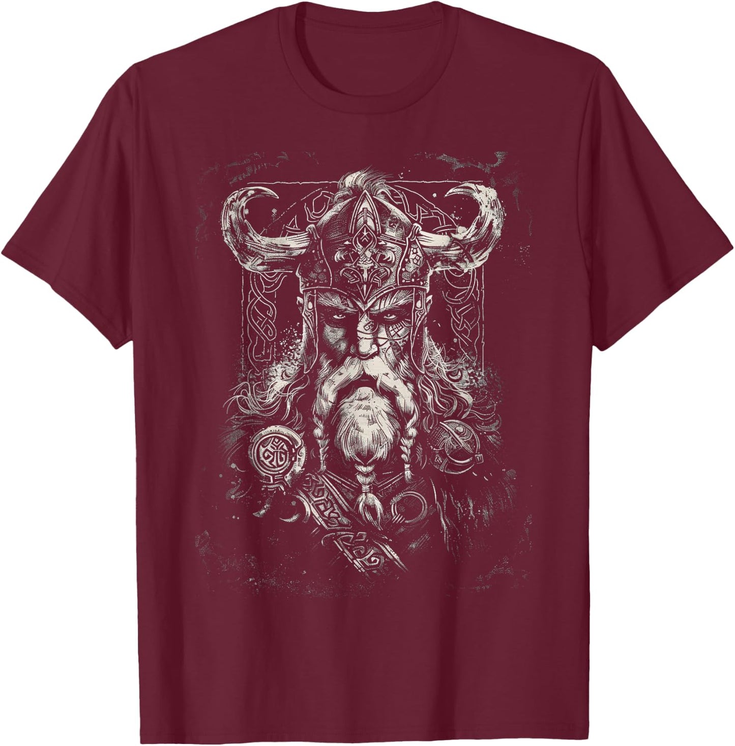Viking Odin Valhalla Scandinavian Odin Ravens T-Shirt - T-Shirt | Maroon