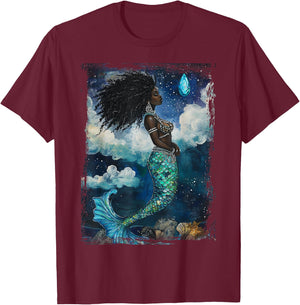 The Goddess Yemaya Wicca African Witch Temperance Mermaid T-Shirt - T-Shirt | Maroon
