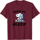 Peanuts - Snoopy Born To Sleep long-sleeved shirt, gray T-Shirt - T-Shirt | Maroon