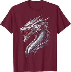 Dragon Illustration Mythical Dragon T-Shirt - T-Shirt | Maroon