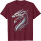 Dragon Illustration Mythical Dragon T-Shirt - T-Shirt | Maroon