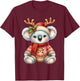 Koala Reindeer Hat Santa Christmas Funny Koala Xmas T-Shirt - T-Shirt | Maroon